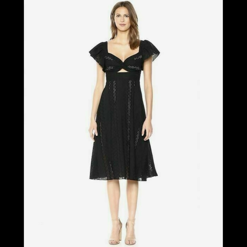 NWT BCBGMAXAZRIA embroidered black dress sz 2
